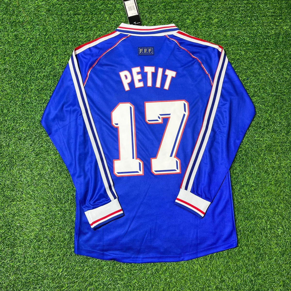 Emmanuel Petit France 1998 World Cup Long Sleeve Retro Football Jersey
