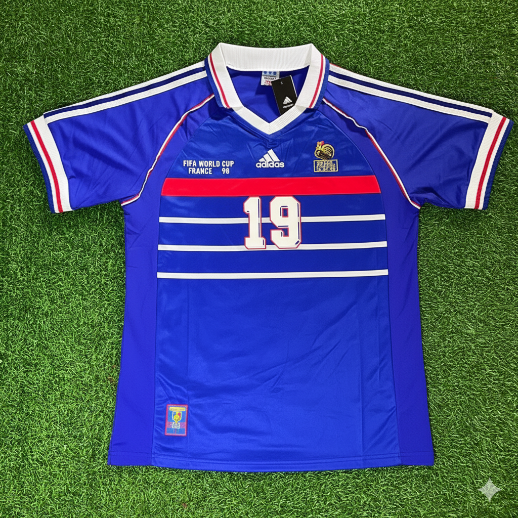 Claude Makélélé France 1998 World Cup Retro Football Jersey Maillot Trikot Soccer Shirt